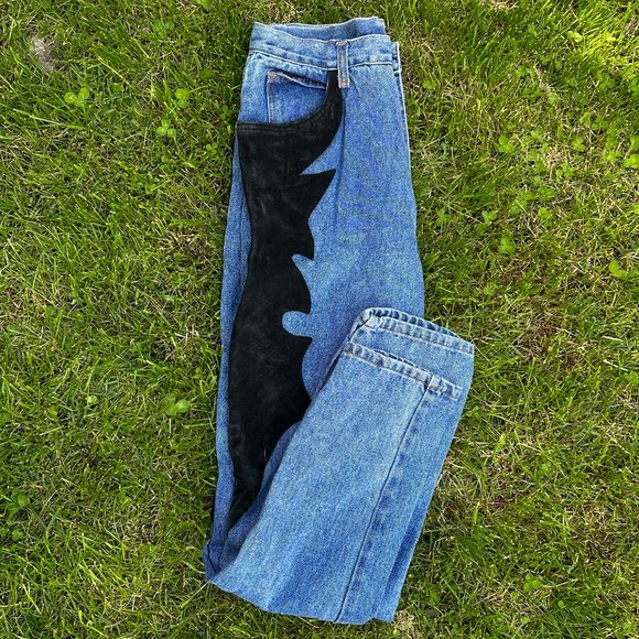 Vintage Western Denim Jeans Suede - Picture 4 of 4